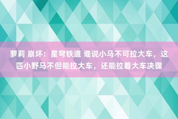 萝莉 崩坏：星穹铁道 谁说小马不可拉大车，这匹小野马不但能拉大车，还能拉着大车决骤